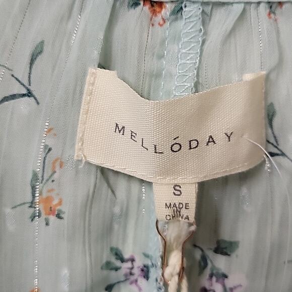 Melloday Mint Green Lined Chiffon Loose Fit Babydoll Dress Womens Small NWT - Picture 4 of 12